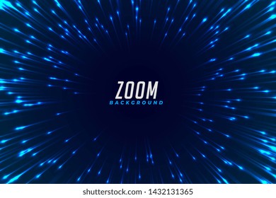 abstract blue glowing zoom effect background