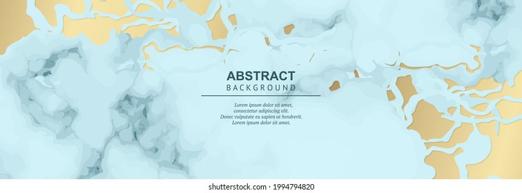 Abstract blue with gold background. Artistic banner template. Fashion chic and marble texture. Vector illustration