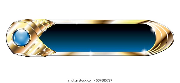 Abstract blue and gold background, with space for your text. Vector illustration. Can be used as buttons, banners, etc.