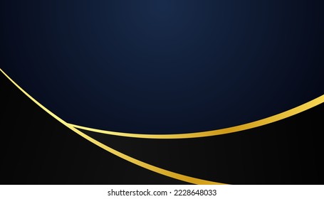 Abstract blue gold black background with waves