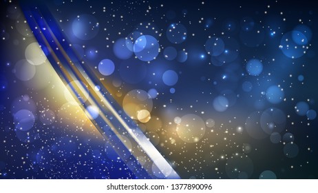 Abstract Blue and Gold Defocused Background