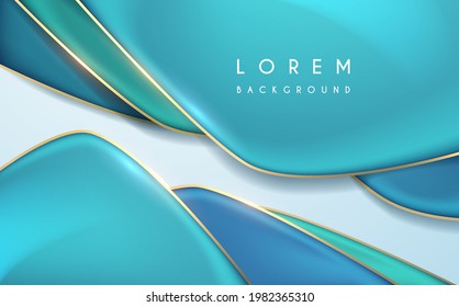 Abstract Blue Gold Geometric Background Stock Vector (Royalty Free ...