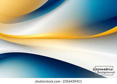 Abstract blue and gold geometric background. Dynamic shapes composition. Vector illustration.