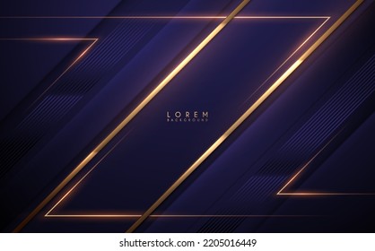 Abstract blue and gold geometric shapes and lines background