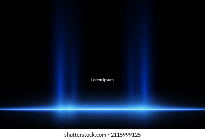 Abstract blue and gold light rays effect background. vector illustration