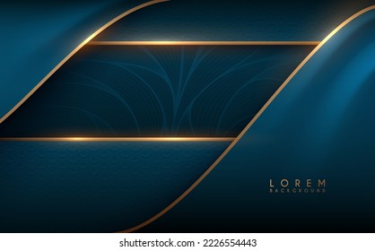 Abstract blue and gold pattern shapes background