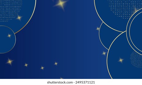 Fondo de Formas Abstractas azules y doradas