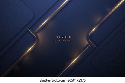 Abstract Blue And Gold Shapes Luxury Background