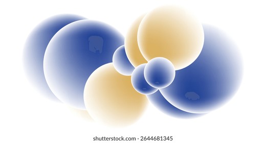 Abstraktes Blau- und Goldkugel-Cluster-Design