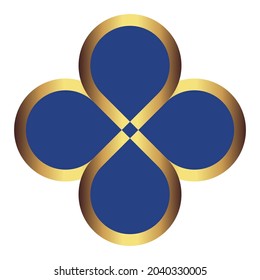 Abstract blue and gold symbol, vector