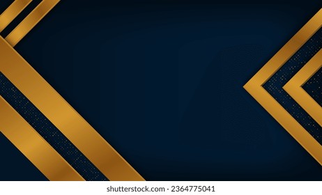 abstract blue and gold triangle background, luxury and shiny business graphic