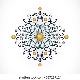 Abstract blue - golden design element.