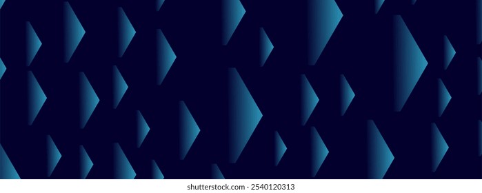 Abstract blue gradient arrows pattern on dark blue background.