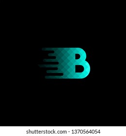 abstract blue gradient b logo letter design concept