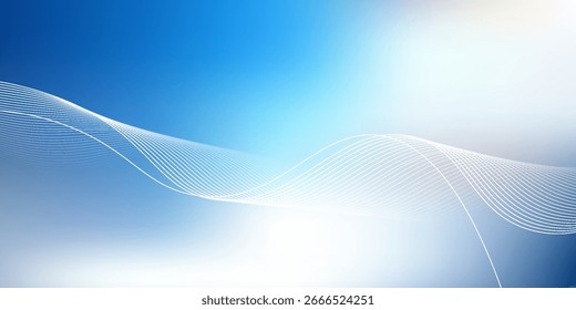 Abstract blue gradient background with beautiful flowing lines. Minimalist background for banners, posters, covers, brochures, flyers, and websites.