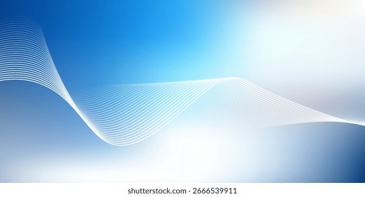 Abstractas fondo azul degradado con hermosas líneas fluidas. Fondo minimalista para Anuncios, carteles, cubiertas, folletos, volantes y Sitios web.