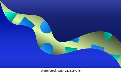 abstract blue gradient background with circle, rectangle and triangle shapes