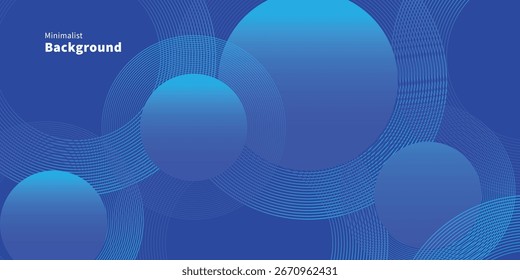 Abstract blue gradient background. circle lines pattern