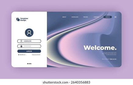 Abstract Blue Gradient Background with Colorful Shapes – Clean Digital UI Design for Sign In-Out and Ecommerce Apps