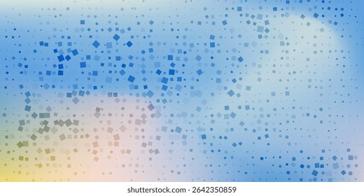 Abstract Blue Gradient Background with Colorful Geometric Square Patterns
