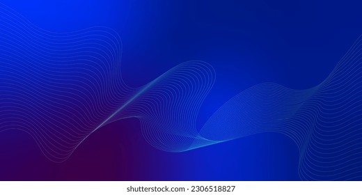 Abstract blue gradient background. Flowing curve shape pattern. Wavy lines design for brochure, flyer, banner, presentation