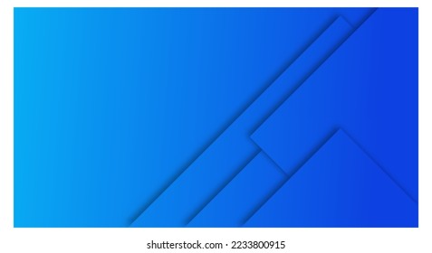 Abstract Blue Gradient Background Geometric Paper Cut Style for Brochures or Landing Pages Template