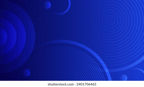 Abstract blue gradient background with geometric circle shapes, futuristic concept vector illustration.