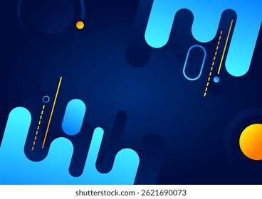 abstract blue gradient background with geometric shape and yellow line