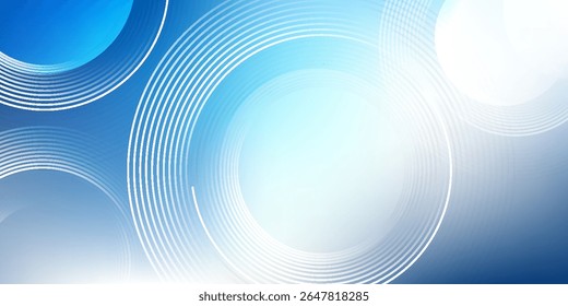 Abstract blue gradient background with glowing circular lines