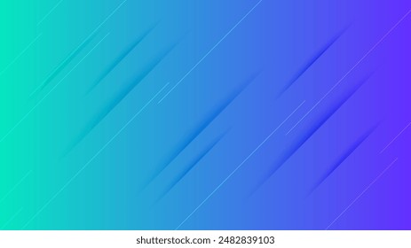 Abstract blue gradient background with lines and shadows. Header banner. Bright abstract presentation backdrop. Vector illustration