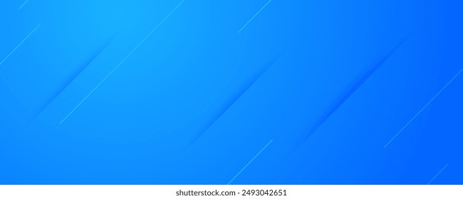Abstract blue gradient background with lines and shadows. Header banner. Bright abstract presentation backdrop. Vector illustration