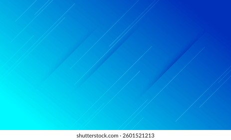 Abstract blue gradient background with lines and shadows. Header banner. Bright abstract presentation backdrop. Vector illustration