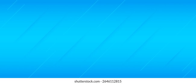 Abstract blue gradient background with lines and shadows. Header banner. Bright abstract presentation backdrop. Vector illustration