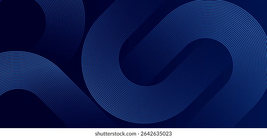 Abstract blue gradient background. Modern shiny blue diagonal rounded lines. Dynamic shapes composition. Futuristic technology concept Luxury pattern. High quality degital graphic. Perfect for modern.