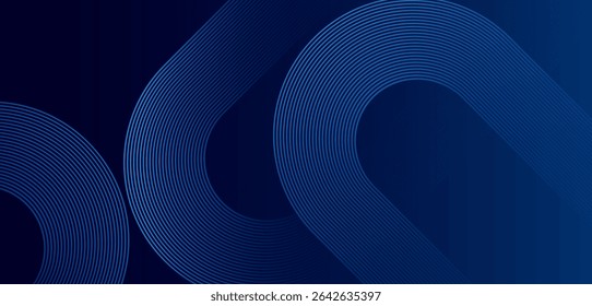 Abstract blue gradient background. Modern shiny blue diagonal rounded lines. Dynamic shapes composition. Futuristic technology concept Luxury pattern. High quality degital graphic. Perfect for modern.