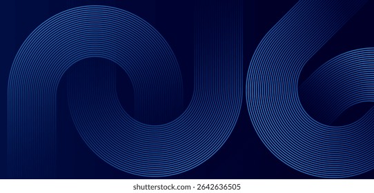 Abstract blue gradient background. Modern shiny blue diagonal rounded lines. Dynamic shapes composition. Futuristic technology concept Luxury pattern. High quality degital graphic. Perfect for modern.