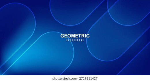 Fondo degradado azul Abstractas con ondas de línea de neón. Traje para el Anuncio, el Web, el folleto, el panfleto y la presentación