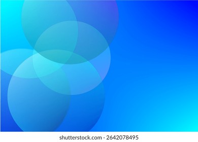 Abstract Blue Gradient Background with Overlapping Transparent Circular Shapes