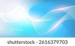 Abstract blue gradient background with shining lines waves. Minimalist background for banner, poster, cover, brochure, flyer, website