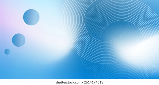 Abstract blue gradient background with shining lines waves. Minimalist background for banner, poster, cover, brochure, flyer, website, smooth line