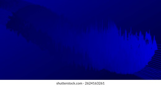 Abstract blue gradient background with shining lines waves. Minimalist background for banner, poster, cover, brochure, flyer, website