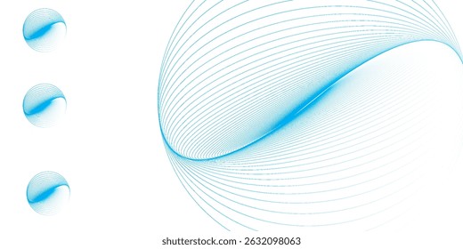 Abstract blue gradient background with shining lines waves. Minimalist background for banner, poster, cover, brochure, flyer, website