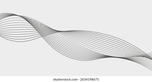 Abstract blue gradient background with shining lines waves. Minimalist background for banner, poster, cover, brochure, flyer, website