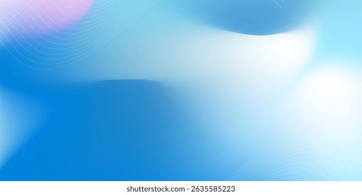 Abstract blue gradient background with shining lines waves. Minimalist background for banner, poster, cover, brochure, flyer, website
