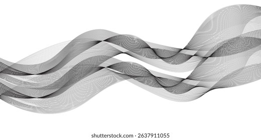 Abstract blue gradient background with shining lines waves. Minimalist background for banner, poster, cover, brochure, flyer, website