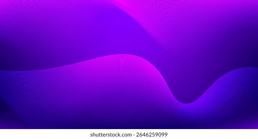 Abstract blue gradient background with shining lines waves.