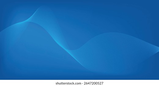 Abstract blue gradient background with shining lines waves. Minimalist background for banner  poster  cover  brochure 