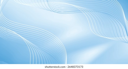Abstract blue gradient background with shining lines waves. Minimalist background. modern design vector eps10