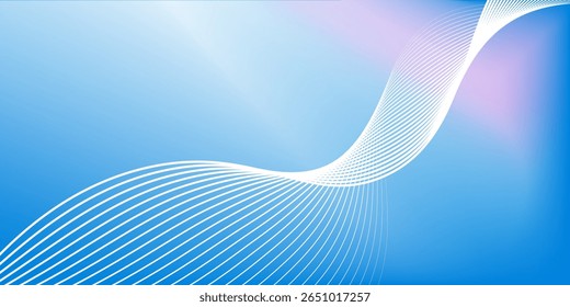 Abstractas fondo azul degradado con líneas brillantes ondas. Fondo minimalista para el Anuncio, cartel, cubierta, folleto, volante, Sitio web