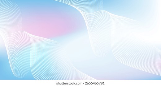 Abstractas fondo azul degradado con líneas brillantes ondas. Fondo minimalista para el Anuncio, cartel, cubierta, folleto, volante